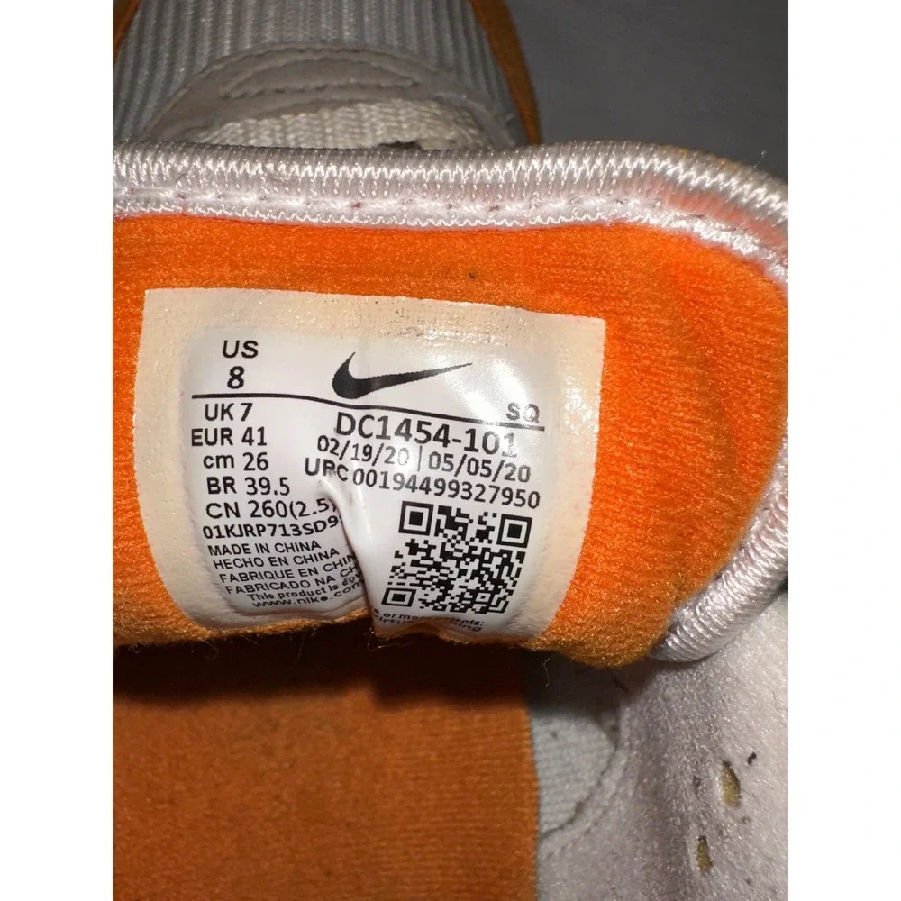 Nike Air‎ Max 1 Magma Orange White Grey Mens Size 8 DC1454-101 Low Top Sneakers
